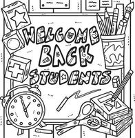 Back To School Welcome Back Students Coloring Page vector