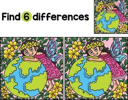 Earth Day Mother Nature Find The Differences vector