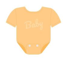 Newborn baby clothes semi flat color vector object. Jumpsuit and bodysuit. Editable icon. Full sized element on white. Simple cartoon style spot illustration for web graphic design and animation