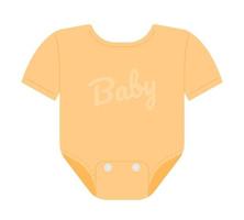 Newborn baby clothes semi flat color vector object. Jumpsuit and bodysuit. Editable icon. Full sized element on white. Simple cartoon style spot illustration for web graphic design and animation