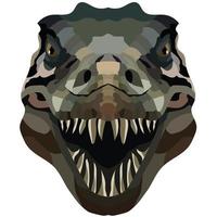 Tyrannosaurus. The face of a wild lizard BC is depicted in vector style.Dinosaur.Bright image. Logo, illustration isolated on white background.