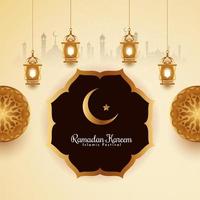 Ramadan Kareem traditional Islamic festival greeting background vector