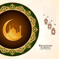 hermosa Ramadán kareem islámico tradicional festival antecedentes vector
