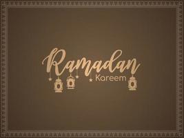 Ramadán kareem islámico festival decorativo texto diseño antecedentes vector