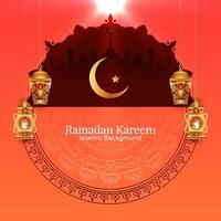 Ramadan Kareem Islamic festival beautiful greeting background vector