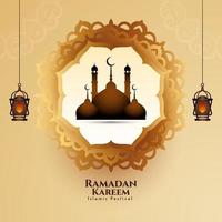 Ramadan Kareem traditional Islamic festival artistic background vector