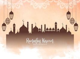 Ramadán kareem islámico festival hermosa saludo antecedentes vector
