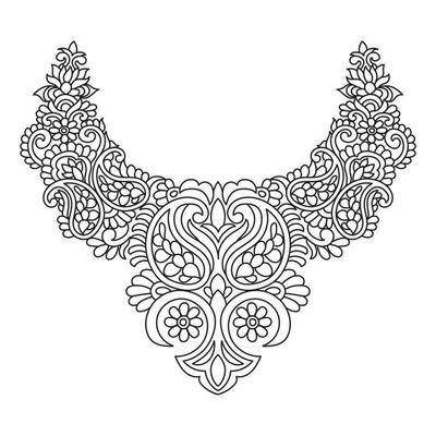 Textile Fabric neck design, pattern traditional, floral necklace embroidery  design for fashion women clothing Neckline design for textile print.  22151996 Vector Art at Vecteezy