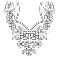 Textile Fabric neck design, pattern traditional, floral necklace embroidery design for fashion women clothing Neckline design for textile print. vector