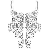 Textile Fabric neck design, pattern traditional, floral necklace embroidery design for fashion women clothing Neckline design for textile print. vector