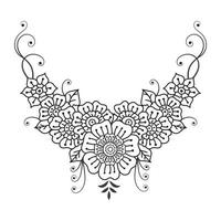 Textile Fabric neck design, pattern traditional, floral necklace embroidery design for fashion women clothing Neckline design for textile print. vector