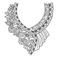 Textile Fabric neck design, pattern traditional, floral necklace embroidery design for fashion women clothing Neckline design for textile print. vector