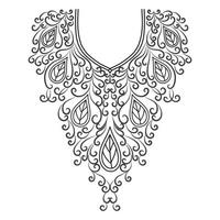 textil tela cuello diseño, modelo tradicional, floral collar bordado diseño para Moda mujer ropa escote diseño para textil impresión. vector