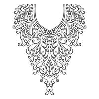 Textile Fabric neck design, pattern traditional, floral necklace embroidery design for fashion women clothing Neckline design for textile print. vector