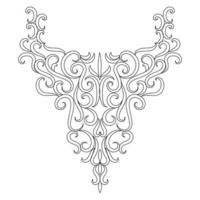 Textile Fabric neck design, pattern traditional, floral necklace embroidery design for fashion women clothing Neckline design for textile print. vector