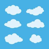 conjunto de dibujos animados nubes resumen blanco nublado. nube icono, nube forma. vector