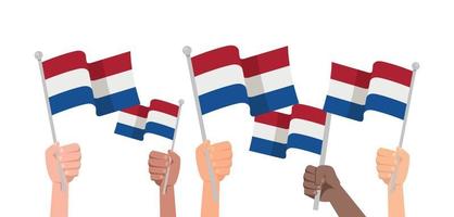 Hands with Netherlands flag isolated. vector