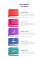 Infographic 5 options or steps vertical. Vector illustration.