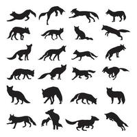 Fox silhouette vector illustration set