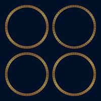 Ancient greek golden round frames vector