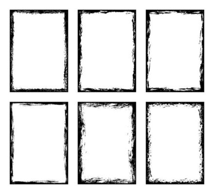 Grunge rectangle border frame collection