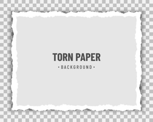 Piece of torn white paper with soft shadow on transparent background