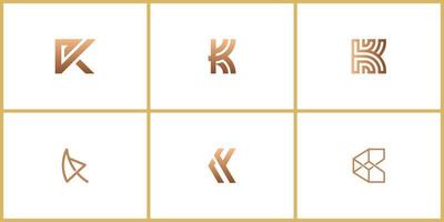conjunto de creativo letra k logo diseño modelo vector