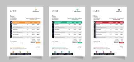 Invoice design. creative and modern invoice templates print ready design for corporate office. vector