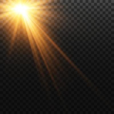 Vector golden Spotlights. Scene. Light Effects. Glow light effect.