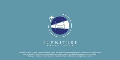 Furnitur logo with creative and unique style design premium vector