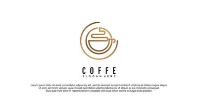 Coffe logo with creative and simple design icon premium vector