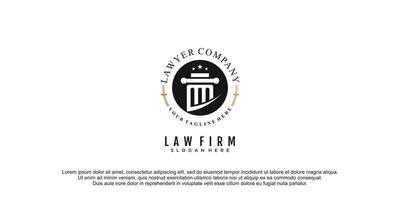 logotipo de ley con vector premium de estilo creativo moderno