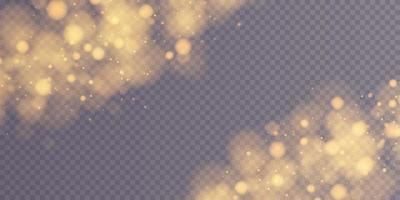 Golden Shining bokeh isolated on transparent background. Light isolated lights. Transparent blurry shapes. Abstract light effect. vector