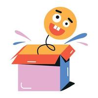 de moda emoji caja vector