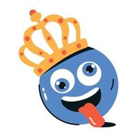 Trendy King Emoji vector