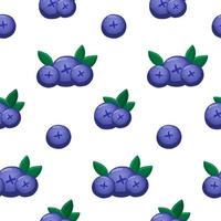 Seamless pattern with ripe blueberries on white. Pattern, wrapping paper. vector