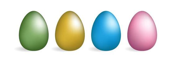 Easter Eggs Pile 3d Vector Elements isolated set on white