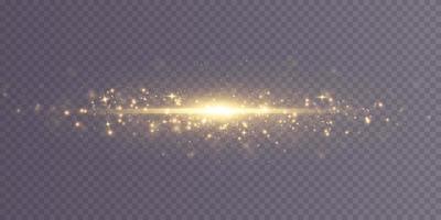 Abstract high-speed lines of movement, Golden color and fine scattering of dust. vector