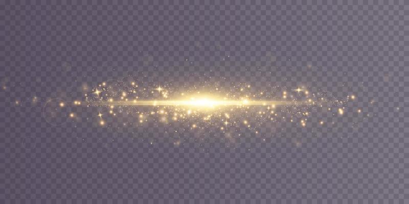 Abstract high-speed lines of movement, Golden color and fine scattering of dust.