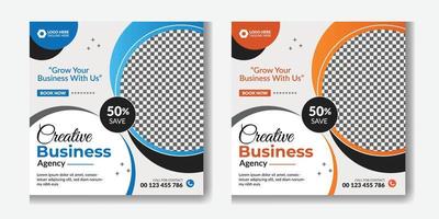 Digital business marketing banner for social media post template. Business square social media banner, web banner vector