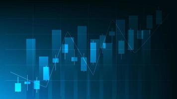 Financial business statistics with bar graph and candlestick chart show stock market price vector