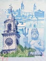 Dockyard Clock Tower and statue of Neptune from Bermudian dollar photo