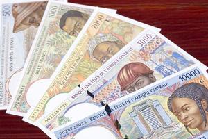 Old Central African States money a business background photo