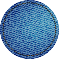 Blau Denim Patch mit Stich. Licht Blau Denim. runden Patch png