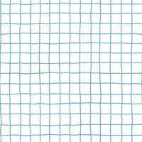 Seamless checkered repeating vector pattern with hand drawn grid. Blue Plaid geometric simple texture. Crossing lines. Abstract delicate pattern for fabric, textile, wallpaper, apparel, wrapping