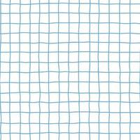 Seamless checkered repeating vector pattern with hand drawn grid. Blue Plaid geometric simple texture. Crossing lines. Abstract delicate pattern for fabric, textile, wallpaper, apparel, wrapping