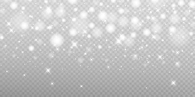 White Bokeh light lights effect background. Christmas background of shining dust Christmas glowing light bokeh confetti and spark overlay texture for your design. vector