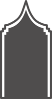 Arabic window and door. Silhouette of Islamic architecture element png