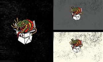 head skull and head cobra vector mascot design