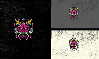 head devil angry with horn vector mascot design